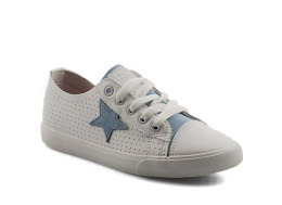 Big Star DD274692 białe trampki z niebieską gwiazdą