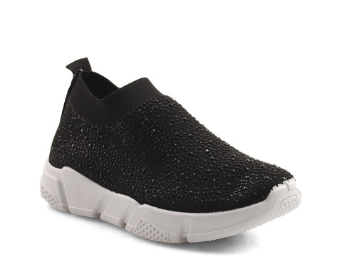 DK FS-4 czarne półbuty z cyrkoniami DK FS-4 czarne półbuty z cyrkoniami