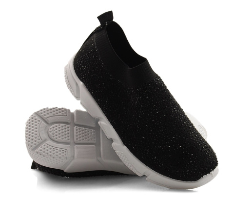 DK FS-4 czarne półbuty z cyrkoniami DK FS-4 czarne półbuty z cyrkoniami