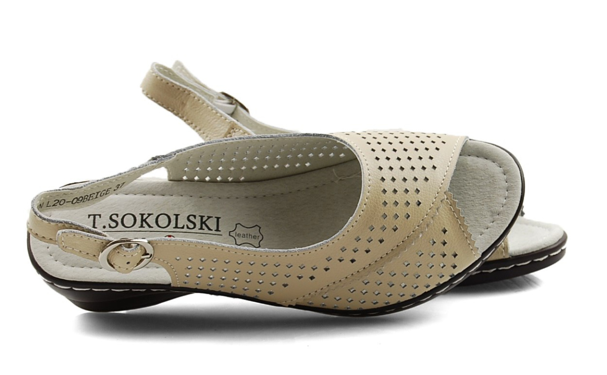 T.Sokolski LIN L20-09 skórzane sandały