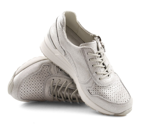 Filippo DP1423 srebrne skórzane sneakersy Filippo DP1423 srebrne skórzane sneakersy