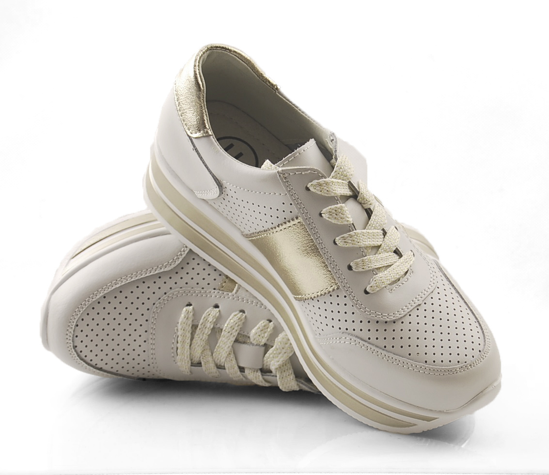 Filippo DP1414 białe skórzane sneakersy
