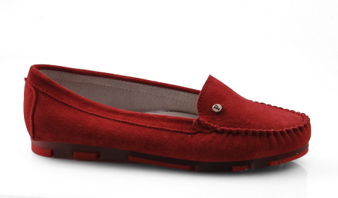 Filippo DP2037 czerwone skórzane mokasyny