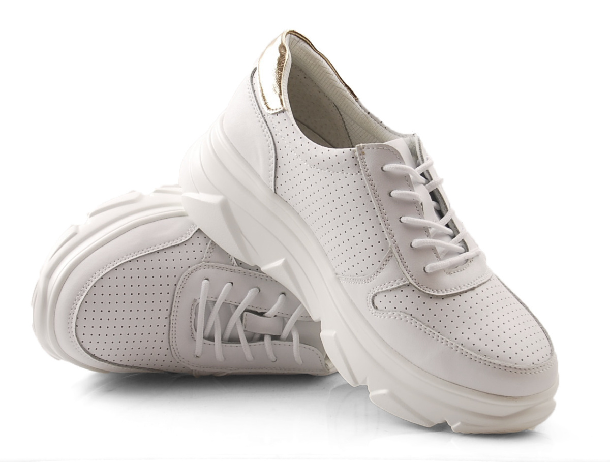Filippo DP2138 białe skórzane sneakersy