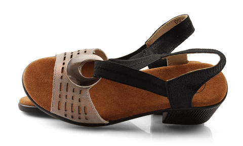 Filippo DS2308 skórzane czarno-złote sandały Filippo DS2308 skórzane czarno-złote sandały
