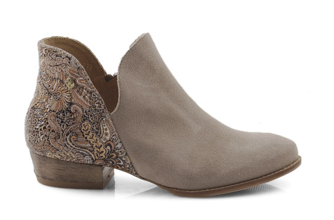 Maciejka 04091 beżowe skórzane botki