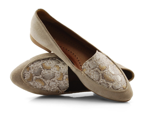 Maciejka 04958 beżowe skórzane mokasyny