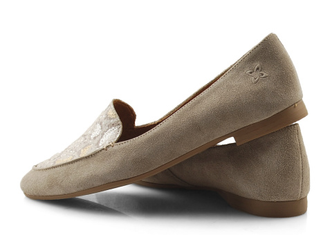 Maciejka 04958 beżowe skórzane mokasyny