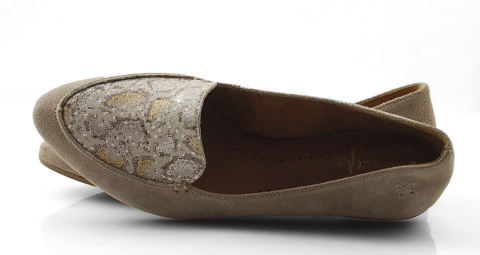 Maciejka 04958 beżowe skórzane mokasyny