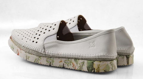 Maciejka 3512B białe skórzane półbuty