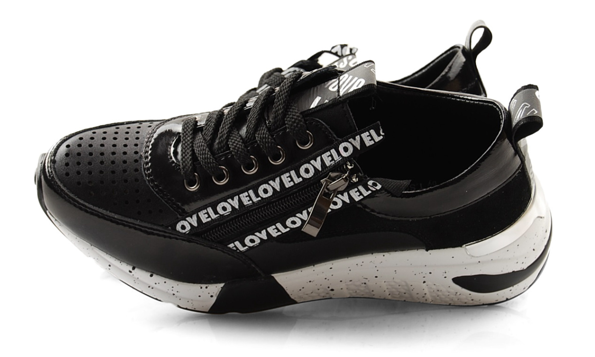T.Sokolski W21-92 czarne skórzane sneakersy