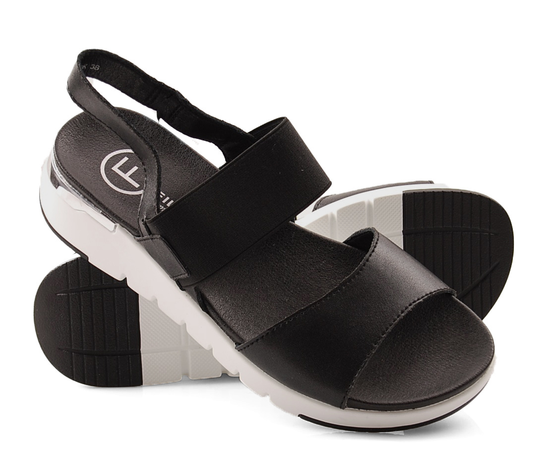 Filippo DS2140 czarne skórzane sandały