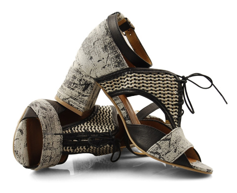 Maciejka 04997 beżowo-czarne skórzane sandały Maciejka 04997 beżowo-czarne skórzane sandały