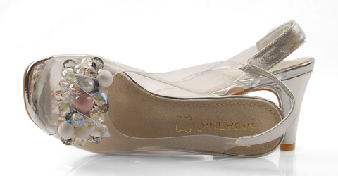 Sabatina 1014-5 srebrne transparentne sandały