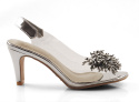 Sabatina 1014-A srebrne transparentne sandały