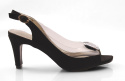 Sabatina 1014-C czarne transparentne sandały