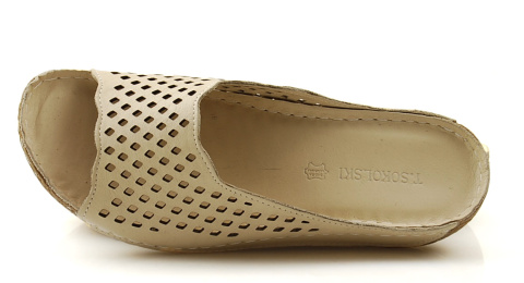 T.Sokolski MU417276N beżowe skórzane klapki T.Sokolski MU417276N beżowe skórzane klapki