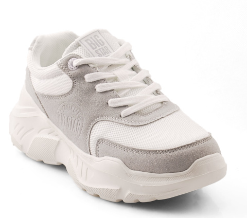 Big Star JJ274A112 biało-szare półbuty na platformie Big Star JJ274A112 biało-szare półbuty na platformie