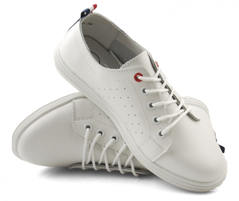 Filippo DP3508/23 białe skórzane trampki Filippo DP3508/23 białe skórzane trampki