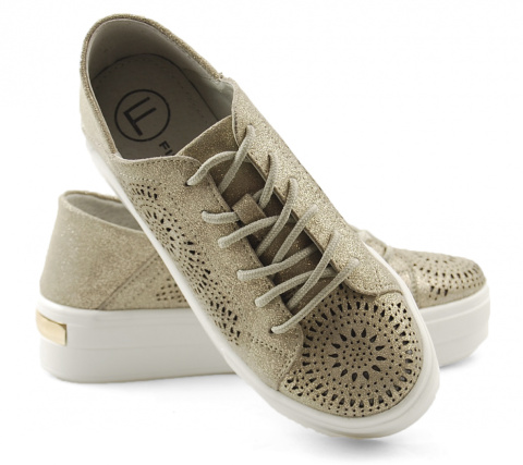 Filippo DP3529 złote skórzane półbuty Filippo DP3529 złote skórzane półbuty