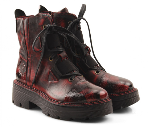 Maciejka 05215 bordowe skórzane trapery Maciejka 05215 bordowe skórzane trapery