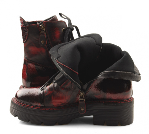 Maciejka 05215 bordowe skórzane trapery Maciejka 05215 bordowe skórzane trapery