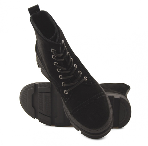 Big Star KK274525 czarne skórzane trapery Big Star KK274525 czarne skórzane trapery