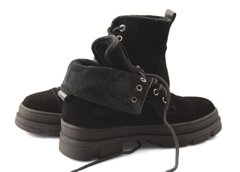 Big Star KK274525 czarne skórzane trapery Big Star KK274525 czarne skórzane trapery