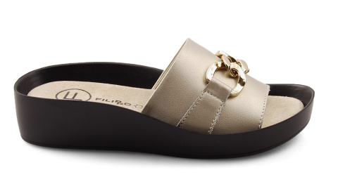 Filippo DK3590 złote skórzane klapki Filippo DK3590 złote skórzane klapki