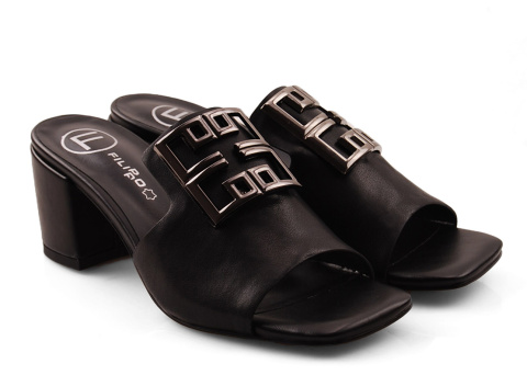 Filippo DK3731 czarne skórzane klapki Filippo DK3731 czarne skórzane klapki