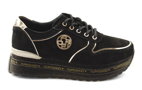Filippo DP3558 czarne skórzane sneakersy Filippo DP3558 czarne skórzane sneakersy