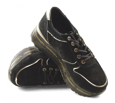 Filippo DP3558 czarne skórzane sneakersy Filippo DP3558 czarne skórzane sneakersy