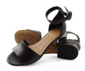 Laura Messi 2143 czarne skórzane sandały