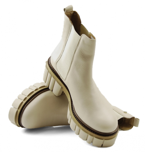 Maciejka 05312 beżowe skórzane botki Maciejka 05312 beżowe skórzane botki