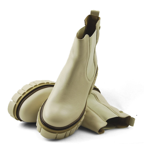 Maciejka 05312 beżowe skórzane botki Maciejka 05312 beżowe skórzane botki