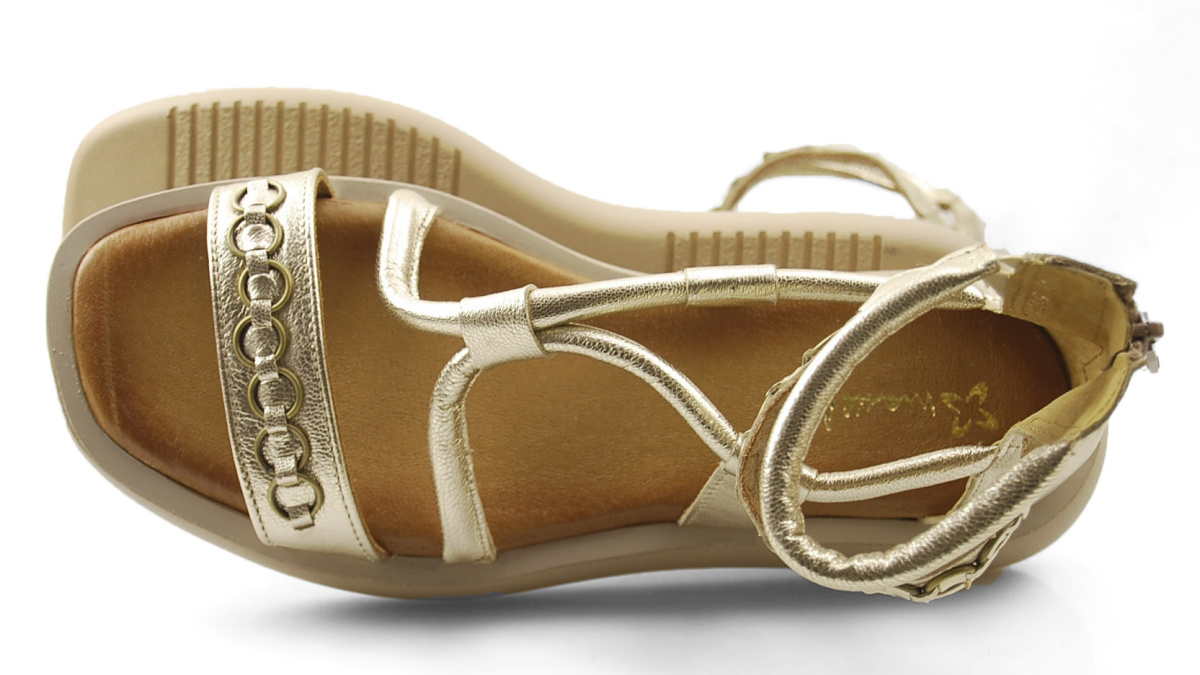 Maciejka 05559 złote skórzane sandały