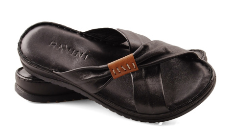 Ravini H22Y4931 czarne skórzane klapki Ravini H22Y4931 czarne skórzane klapki