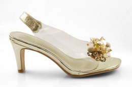 Sabatina 1014-5 złote transparentne sandały