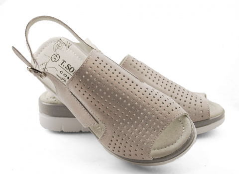 T.Sokolski L22-158 srebrne skórzane sandały T.Sokolski L22-158 srebrne skórzane sandały