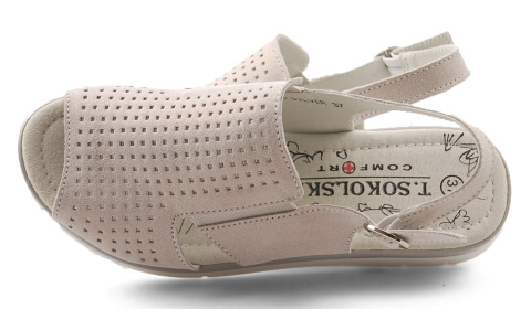 T.Sokolski L22-158 srebrne skórzane sandały T.Sokolski L22-158 srebrne skórzane sandały