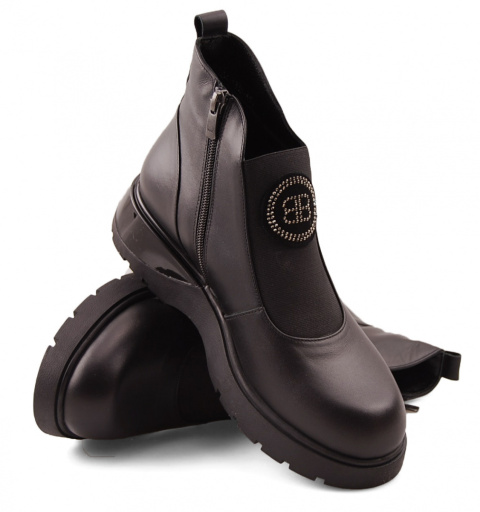 Boccato 034.1335 czarne skórzane botki Boccato 034.1335 czarne skórzane botki