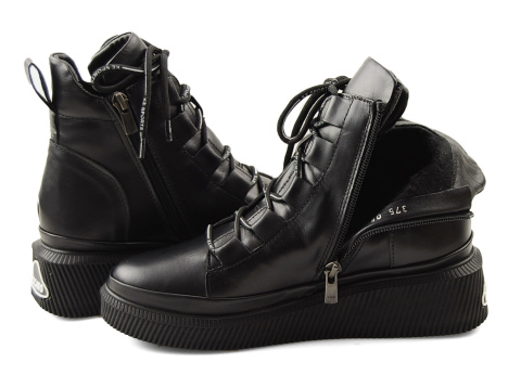 Boccato 375.08 czarne skórzane botki