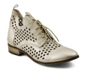 Dwunasty Shoes 801 złote skórzane botki