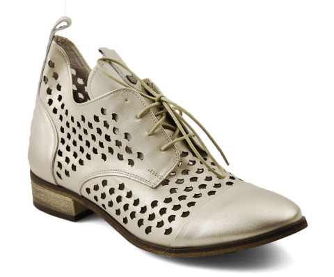 Dwunasty Shoes 801 złote skórzane botki Dwunasty Shoes 801 złote skórzane botki