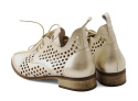 Dwunasty Shoes 801 złote skórzane botki