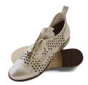Dwunasty Shoes 801 złote skórzane botki