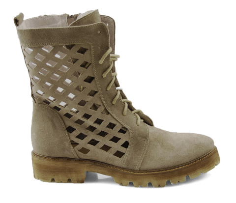 Dwunasty Shoes 804/E beżowe skórzane botki Dwunasty Shoes 804/E beżowe skórzane botki