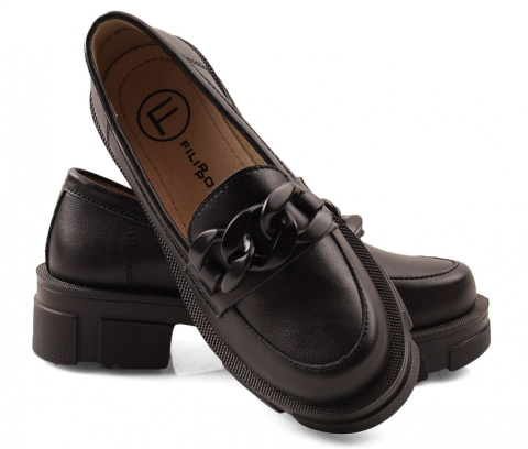 Filippo DP3221/23 czarne skórzane półbuty Filippo DP3221/23 czarne skórzane półbuty