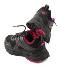 Lee Cooper LCJ-22-01-1370L czarno-różowe półbuty trekkingowe