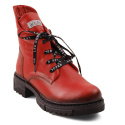 Lee Cooper LCJ-22-50-1496LA czerwone skórzane trapery